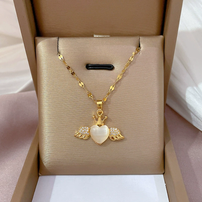 Ожерелье Opal Angel Love, женское новое ожерелье, цепочка на ключицу, легкая, роскошная нишевая дизайнерская, чувство