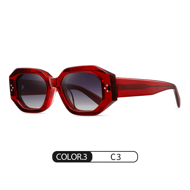 Gafas de sol con clavos de arroz de todo fósforo de moda S32116 Gafas de sol polarizadas de forma cóncava Gafas de sol de hoja de protección solar de ocio