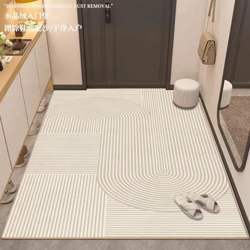 クリスタルベルベットフロアマット、シンプル、汚れにくい、滑り止めマット、玄関ドアマット、汚れにくいフットマット、お手入れが簡単な玄関ドアマット|undefined