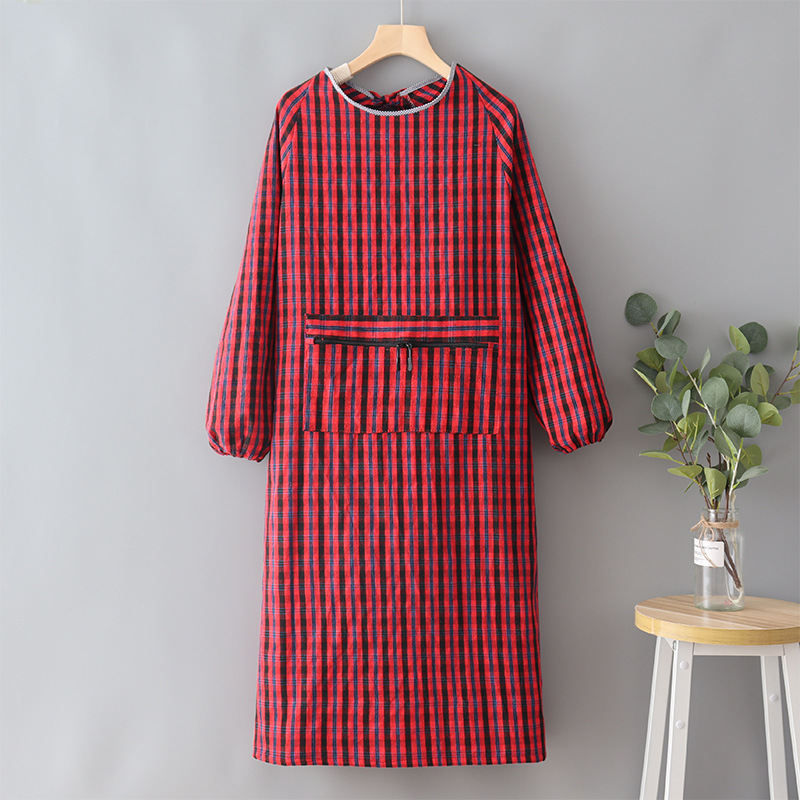 デニムエプロン レディース 長袖 メンズ スモック 作業服 工場溶接 耐摩耗性 耐油性 厚手生地|undefined