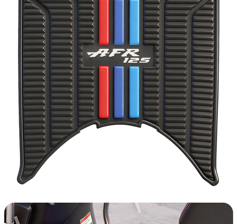 Suitable for Haojue AFR125, special vertical stripe rubber floor mats, thickened, waterproof, non-slip, modified accessories