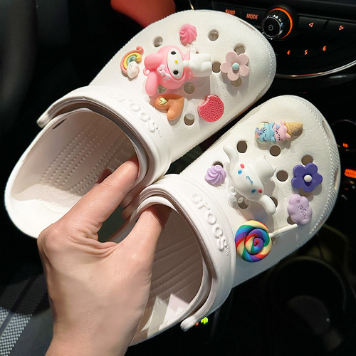 Lollipop white dog hole shoe accessories shoe flower cross decorative buckle accessories shoe buckle three-dimensional