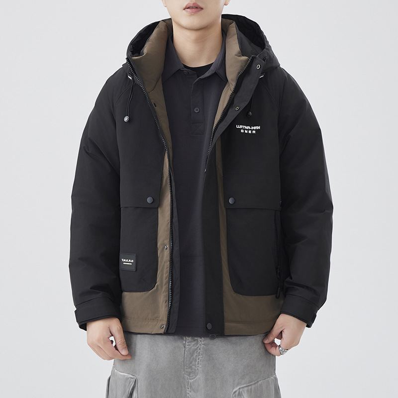Men's velvet Japanese travel keep warm down jacket