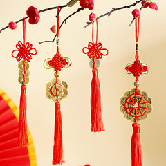 Chinese knot pendant small mini decorative handmade heart knot peace button hanger red 2024 new style ornament