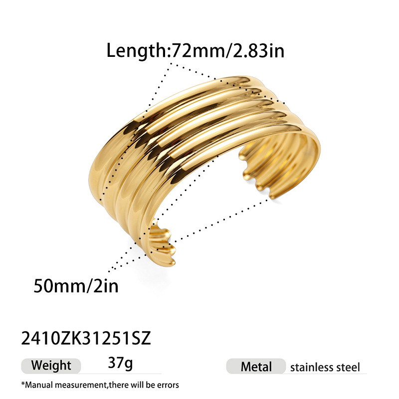 TENA Europa y los Estados Unidos de joyería transfronteriza alta sensación de acero inoxidable 18k oro chapado pulsera pulsera de acero titanio abertura pulsera mujer