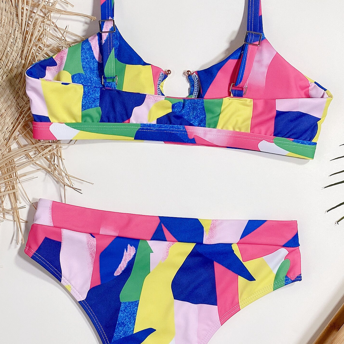 Summer printed cut out bikini swimsuit set NSDA48473