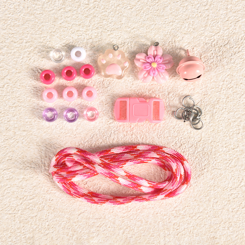 Protective choker, small bell, accessory, necklace, handle handmade, woven materials set, new collection, pet, cat, anti-lost, DIY 6