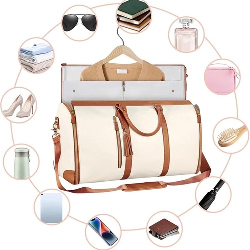 Portable travel bag for women, large capacity clothing storage bag, luggage bag, waterproof pull-up suitcase hanger bag