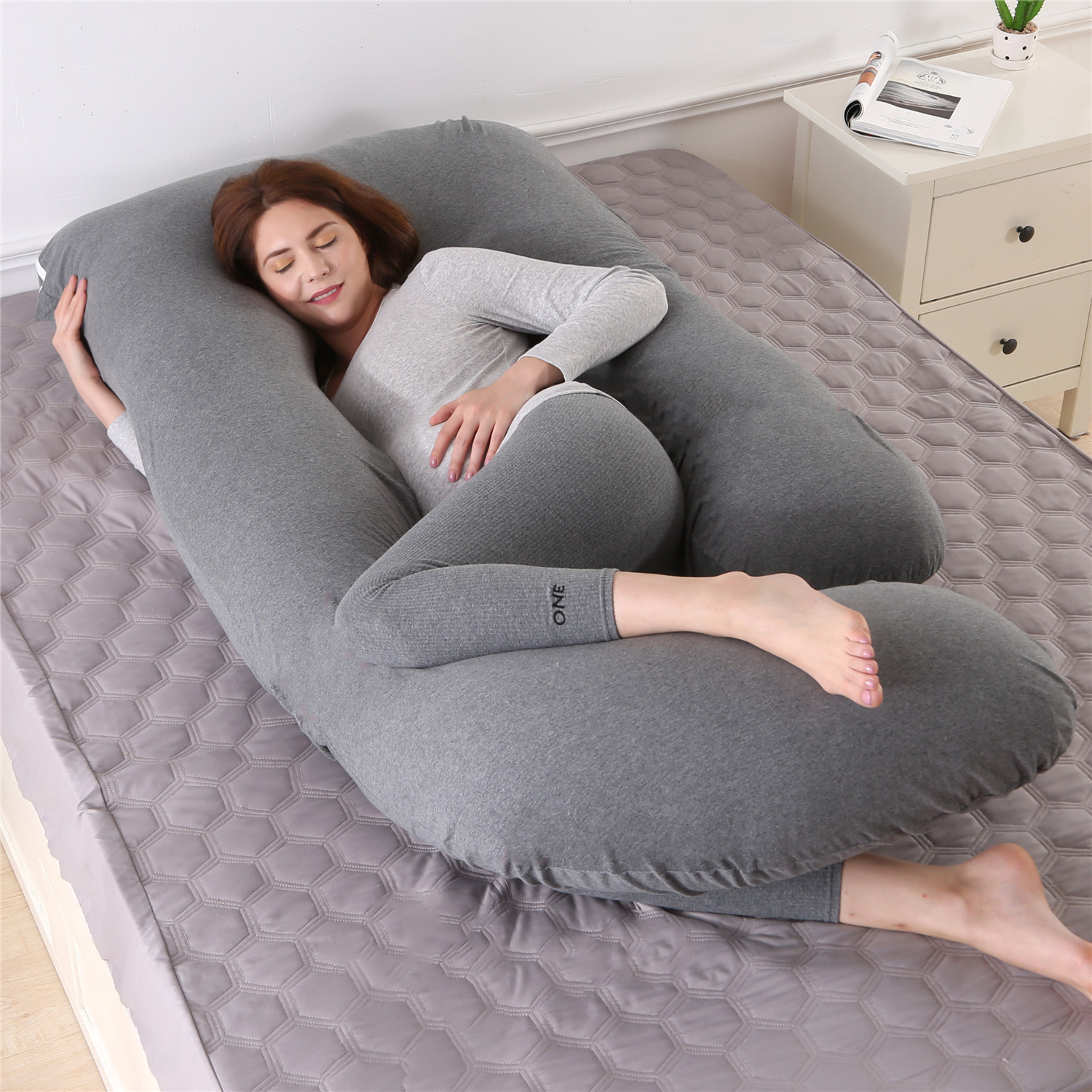 Almohada de maternidad lado dormitorio de algodón extraíble y lavable almohada de soporte de cintura en forma de G grande transfronteriza FÁBRICA DE Amazon almohada de maternidad al por mayor
