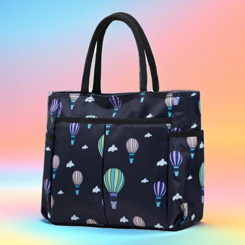 Thickened handbag with multiple zippers and compartments, large-capacity fashion casual mommy bag, lunch box bag for women