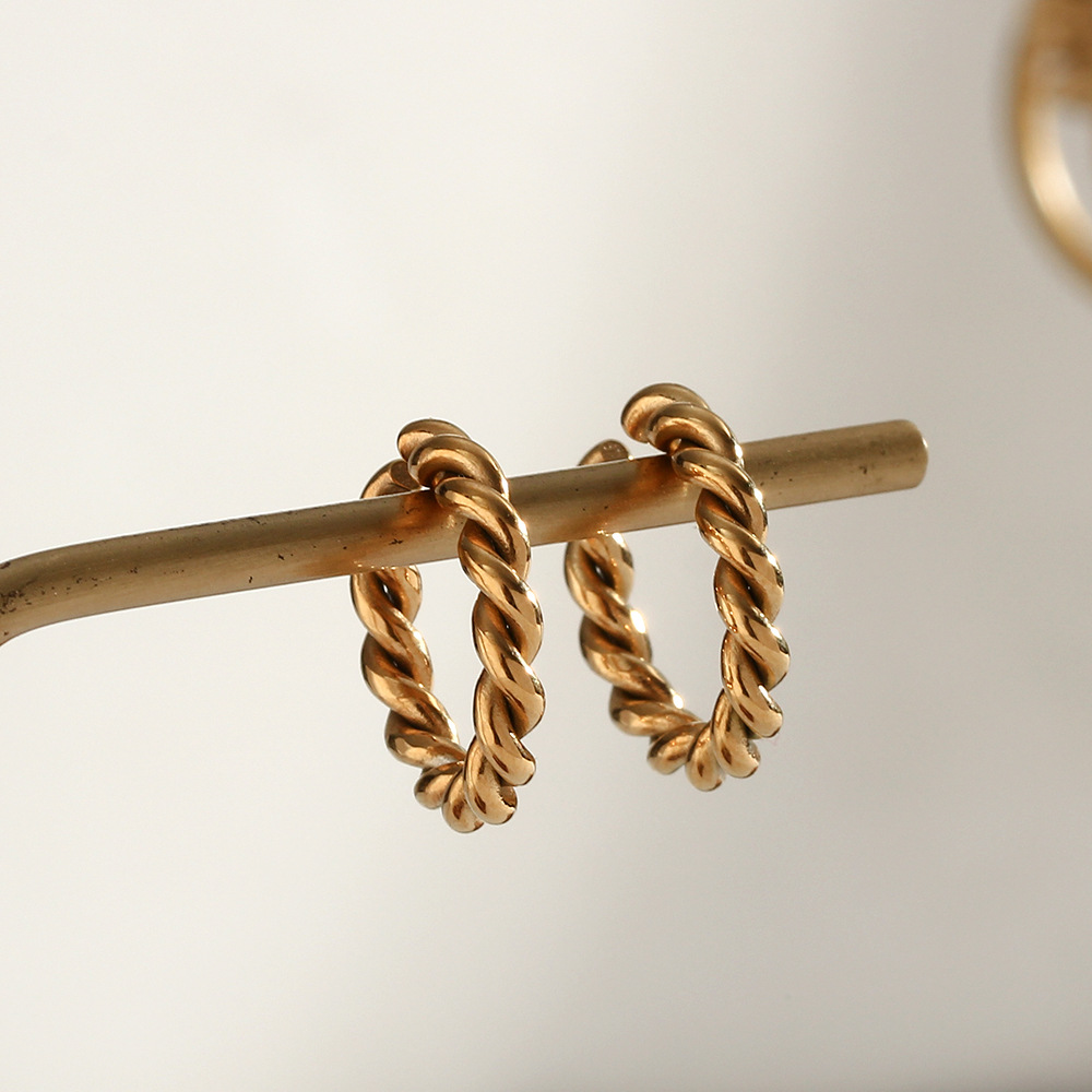 Fashion C Shape Stainless Steel Ear clips Plating Stainless Steel Earrings