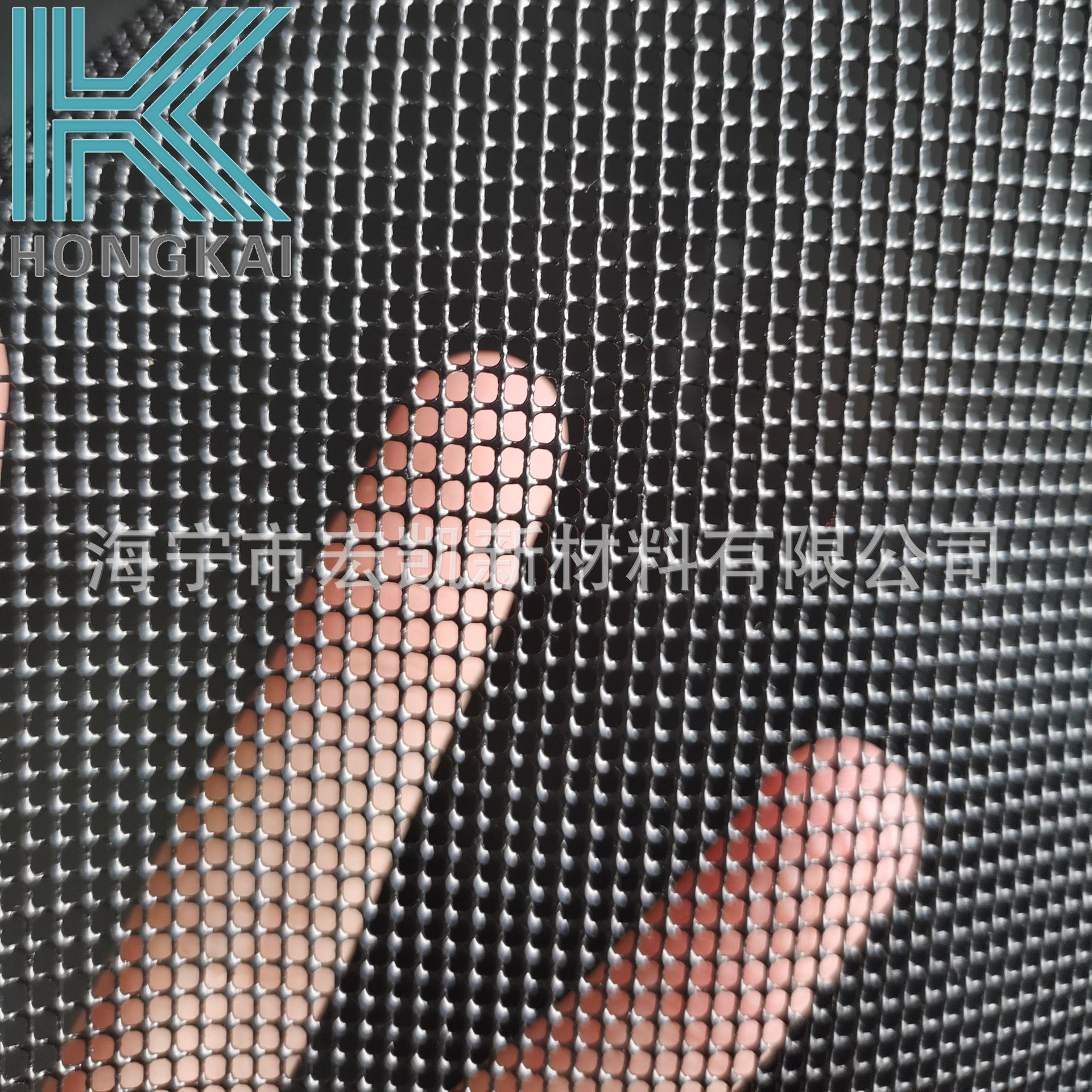 透气宠物箱包 黑色12针方格布 PVC网格布涤纶涂塑250G小孔2MM