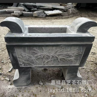 厂家定做各种样式石雕香炉  寺庙墓地烧香用石头香炉价格低
