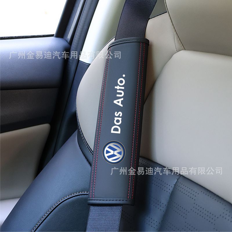 Universal, Universal Seat belt shoulder pad - volkswagen-black-red-line-shoulder-pad-single-piece