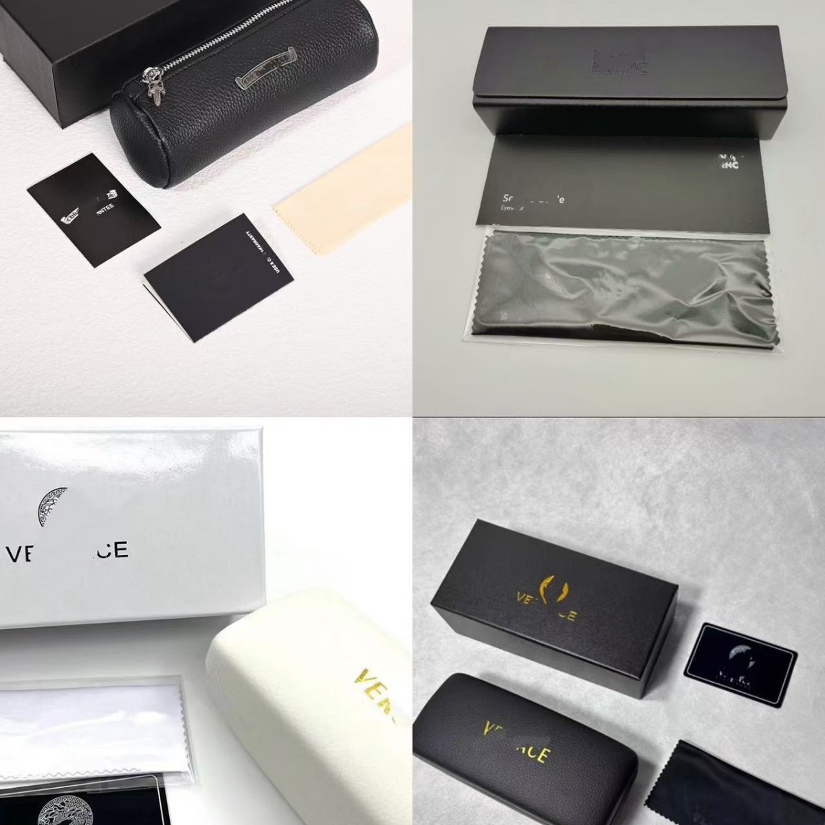 Inventario al por mayor nueva caja de gafas de alta calidad, caja de gafas de sol de alta gama, caja de gafas de sol, caja de paquete completa