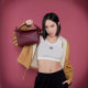 2024 New rib embroidered LOGO casual versatile short solid color Yiwei Vest Women's camisole tube top T-shirt
