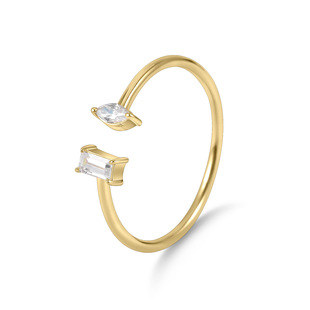 S925 Sterling Silver Inlaid Laboratory Artificial Cultivation Diamond Opening Ring Women's Light Luxury Niche Ins Korean Style Elegant