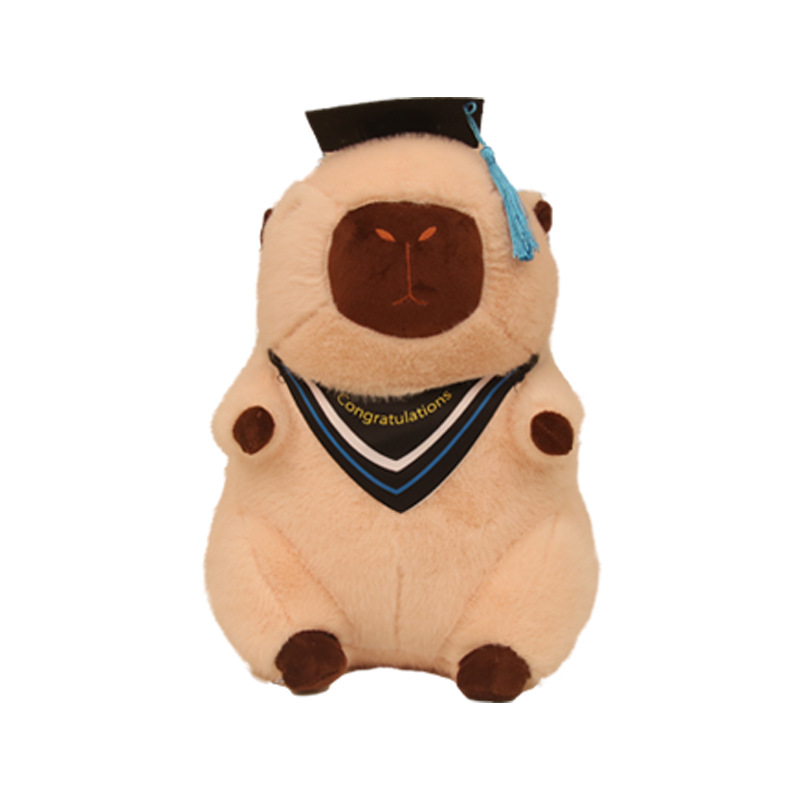 Creativo Dr. Kapibara, muñeco de peluche de carpincho, sombrero de médico, muñeca, regalo de recuerdo de graduación