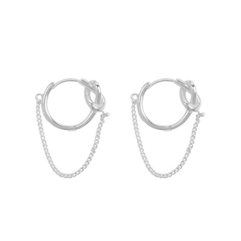 Earrings for Women with Unique Design, Knotted Hoops, Cool and Stylish, Minimalist Style, Trendy Influencer Fashion, Chain Ear Cuffs