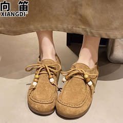 真皮全包勃肯鞋子女款袋鼠鞋2025秋季新款软底不累脚单鞋女豆豆鞋