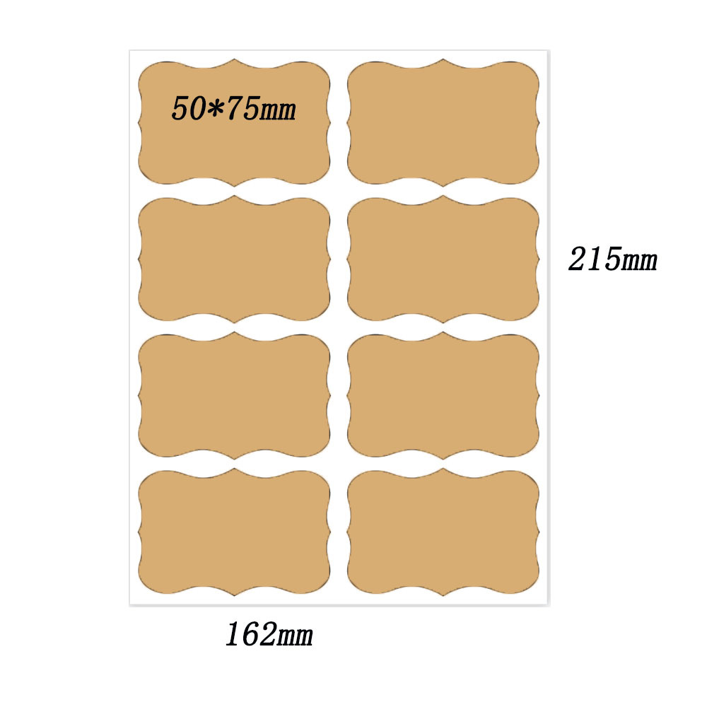 长方形牛皮纸不干胶3