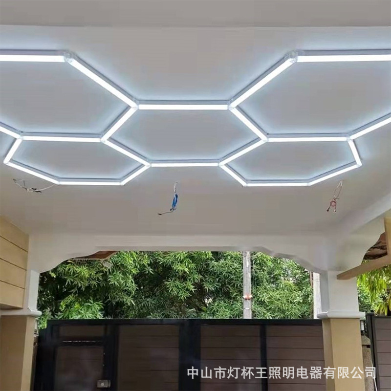 Luz de alto brillo de ahorro de energía 5 círculos de lámpara de pared de panal lámpara de ahorro de energía lámpara de centro comercial lámpara de tubo led garaje nueva lámpara de empalme