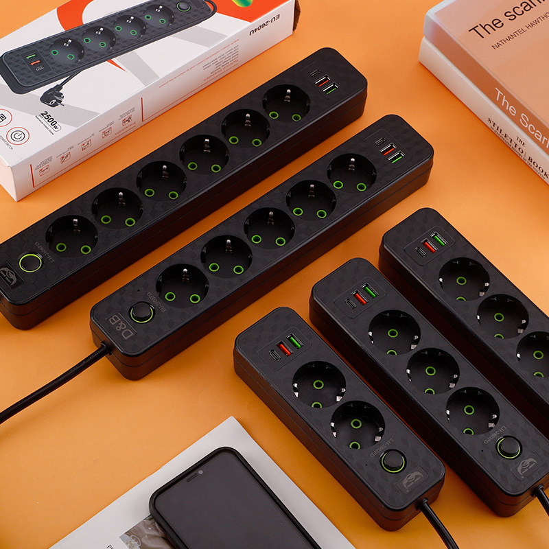 Negro y blanco USB TYPE-C Carga Oriente Medio África Indonesia Corea del Sur Polonia Placa de enchufe