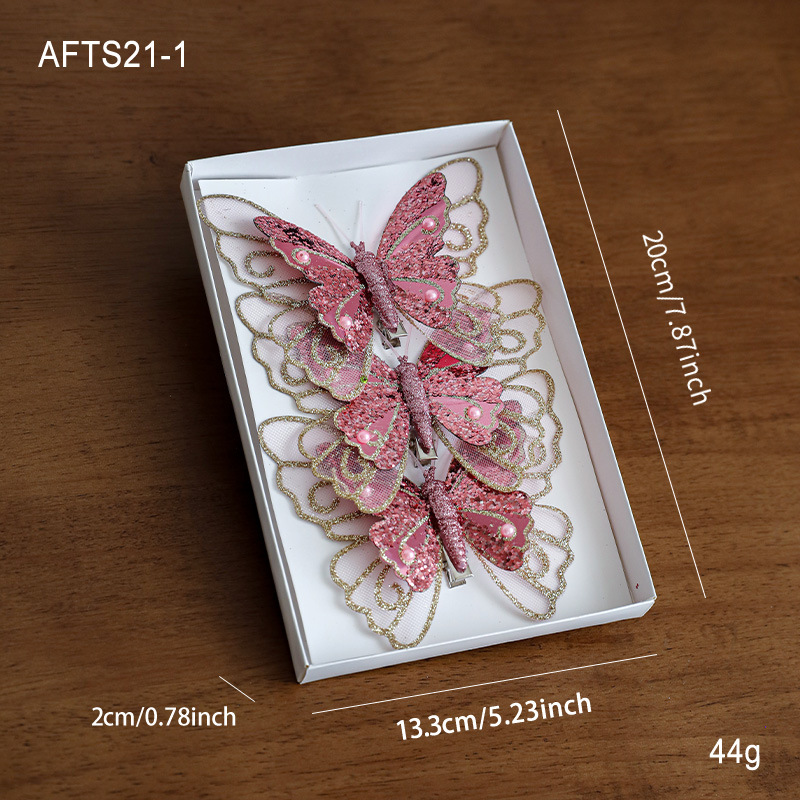 Mariposa rosa / 3 paquetes
