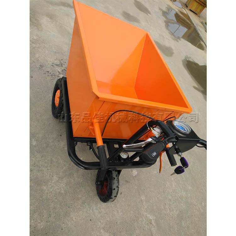 电动手推工程翻斗车 建筑工地灰斗运输车 小型电动工具搬运车