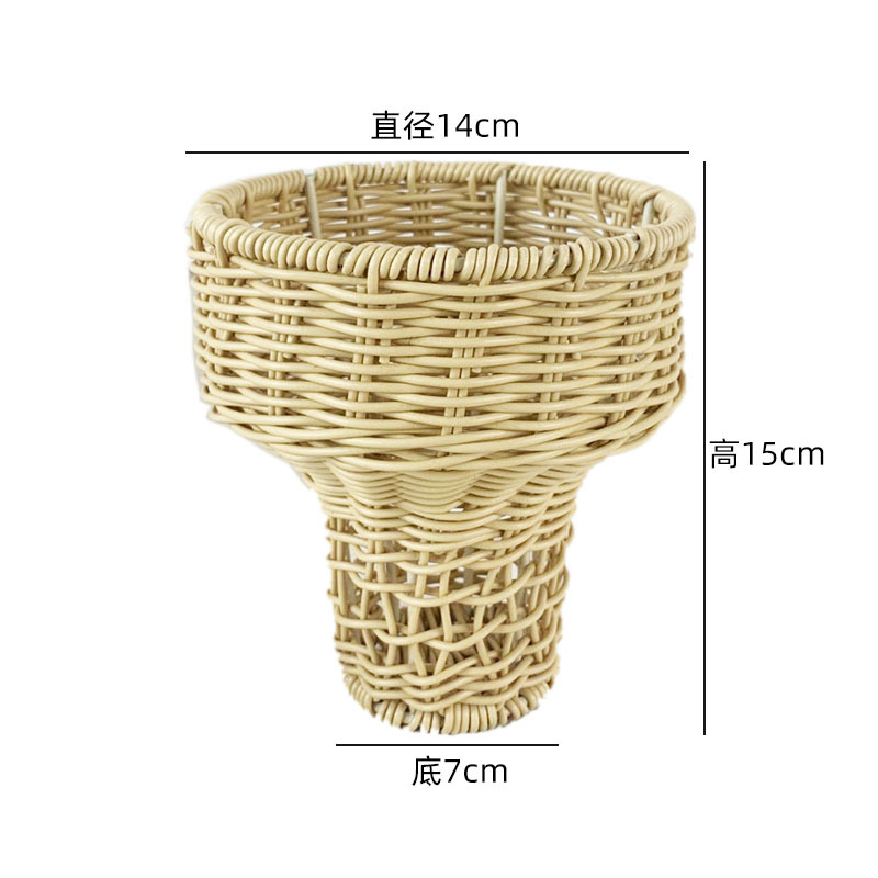 Cesta de flores tejidas de ratán cesta portátil cesta pastoral floral arreglo floral cesta de regalo de frutas cesta de almacenamiento de dulces festivos