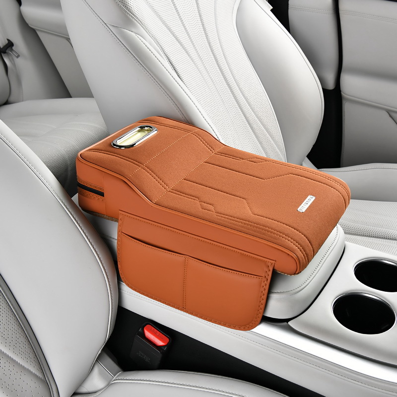 Car Armrest Box Heightening Pad, Multifunctional Storage Box, Car Tissue Box, Water Cup Holder, Central Armrest Pad