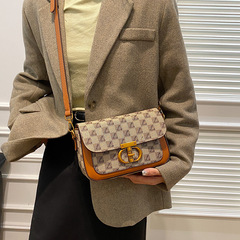 2024新款高級感歐美風大容量時尚撞色輕奢復古百搭單肩斜跨女包包