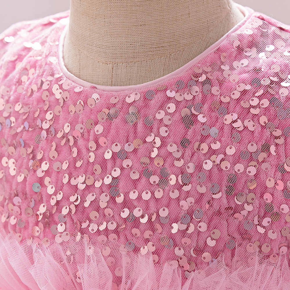Nuevo bebé transfronterizo de un año de niñas esquinilla vestido de princesa vestido de vacaciones de niños vestido de malla infantil