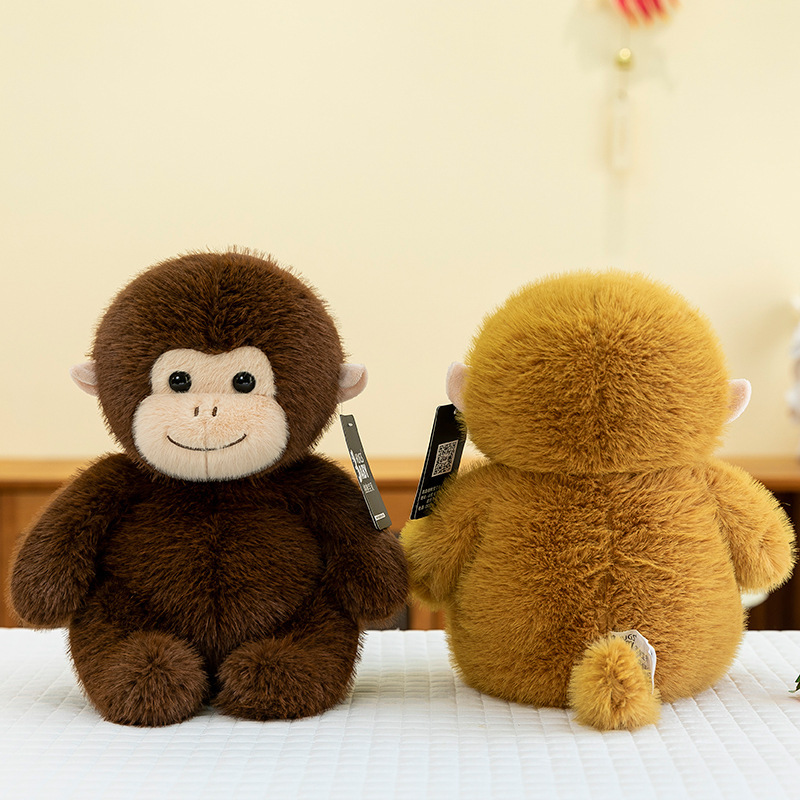 Peluche de Mono Dorado, Almohada de Mono para Dormir para Niños, Mono Pequeño de Zoológico, Accesorios de Actividades, Muñeco al por Mayor