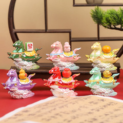 创意国潮马上转运盲盒手办摆件好寓意树脂桌面装饰品摆件厂家批发