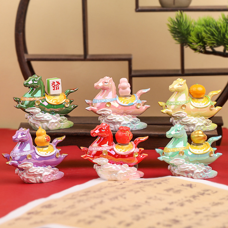 创意国潮马上转运盲盒手办摆件好寓意树脂桌面装饰品摆件厂家批发|undefined