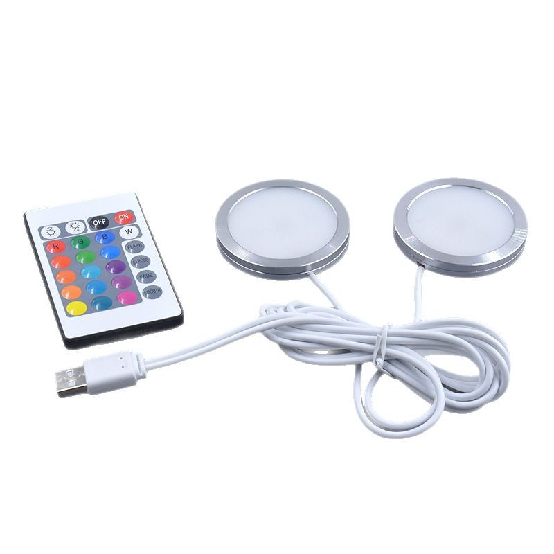 Luz de gabinete de doble cabeza transfronteriza de 3W de pantalla 5VUSB control remoto LED luz nocturna estantería vitrina manual componente de impresión 3D