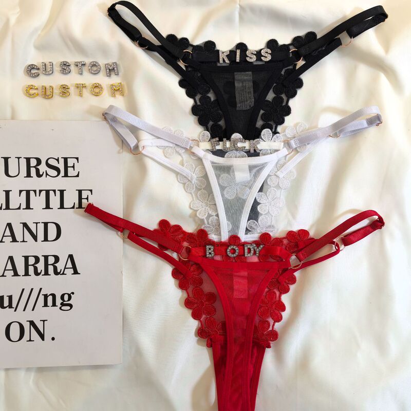 A piece of goods change letters DIY adjustable size diamond ornaments letters sexy temptation thong women's sexy underwear A piece of goods change letters DIY adjustable size diamond ornaments letters sexy temptation thong women's sexy underwear