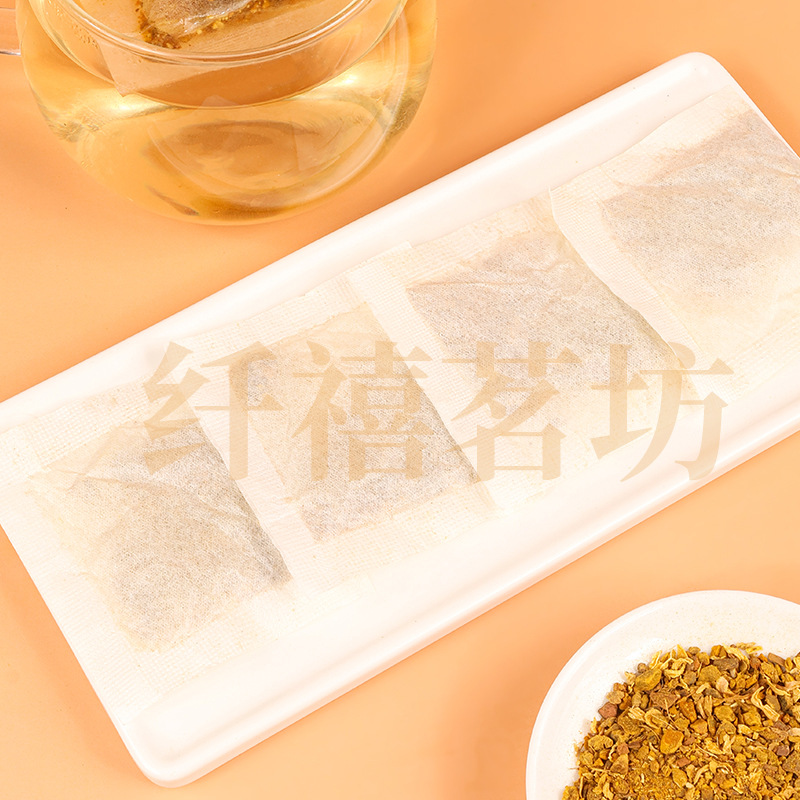 Turmeric Ginger Cinnamon Tea Bags Jiang Huang Jiang Rou Gui 60g Sugar Free Herbal Tea 120 Bags in use