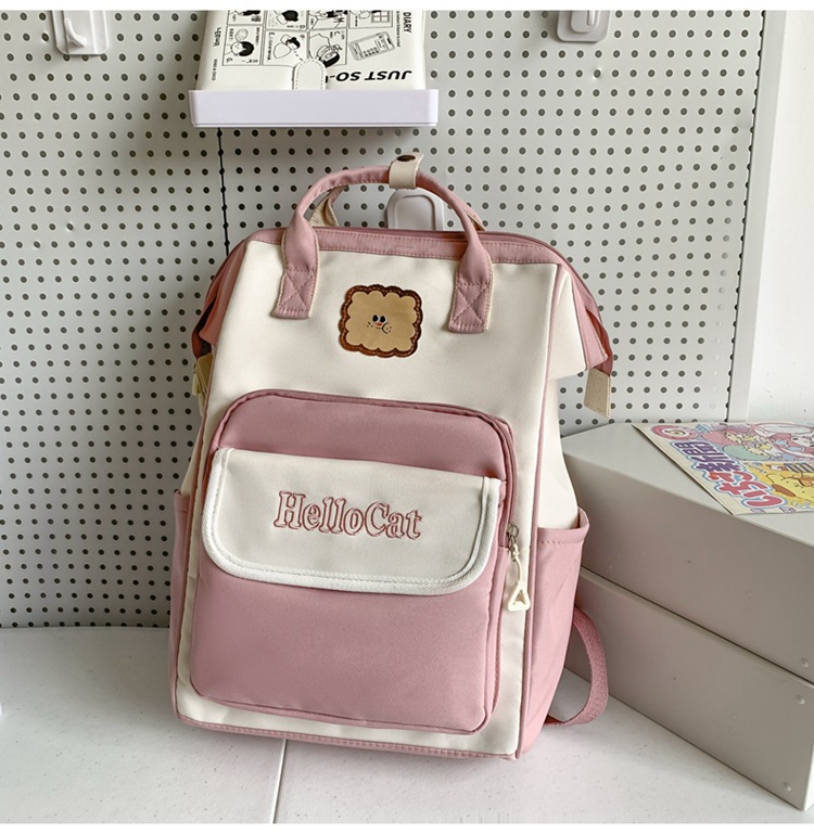 Kids Backpacks Women's Ins Trend Japanese Harajuku Style Personality Contrast Color Student Backpack Casual Simple Small Backpack_voghion.com
