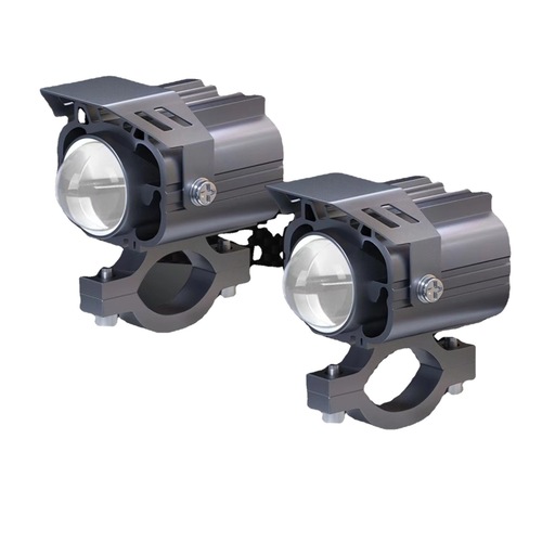 Cross-border Motorcycle LED Spotlight Dual-eye Dual-color Small Cannon White and Yellow Light Super Bright Waterproof 9-80V 