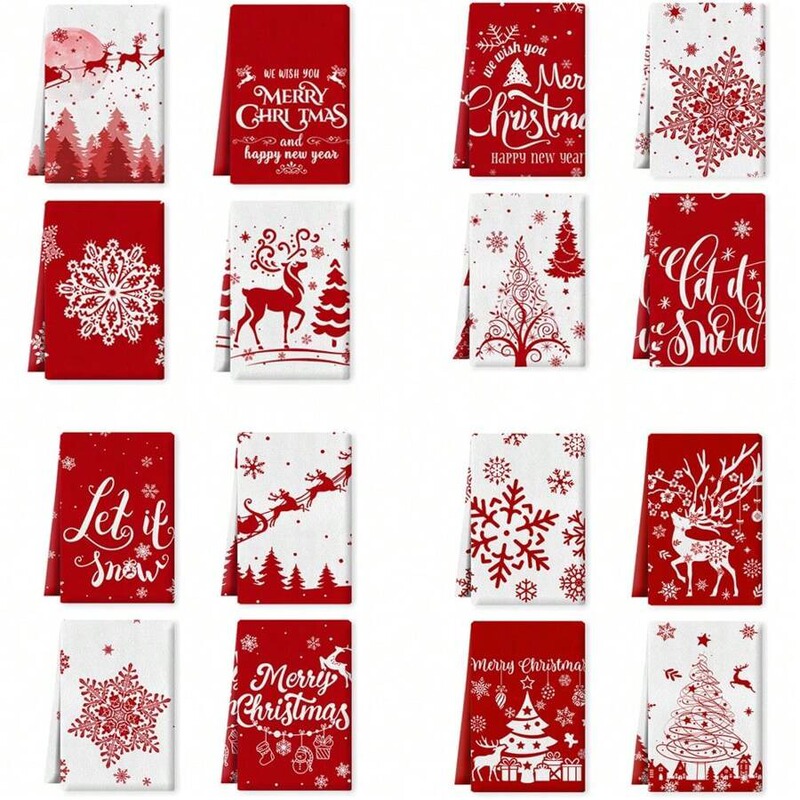 Christmas Microfiber Napkin Rag Christmas Decorative Towel Dish Towel Kitchen Towel Hand Towel Tea Towel