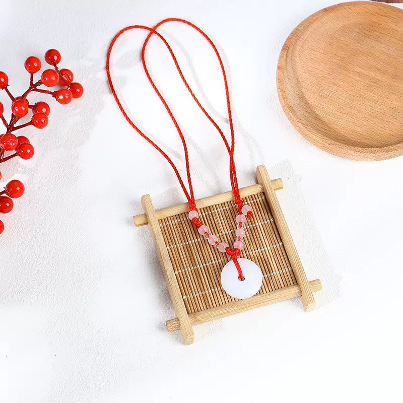 仿玉平安扣吊坠玻璃家居一周岁抓周用品道具仿白玉扣现货批发玉器