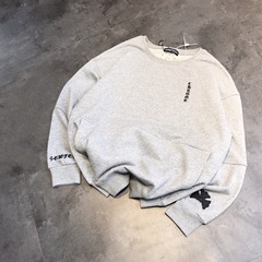 トレンドブランドクロウ秋冬新作プルオーバー男女兼用カップル向け刺繍入りクロス袖口文字入りゆったりスウェット