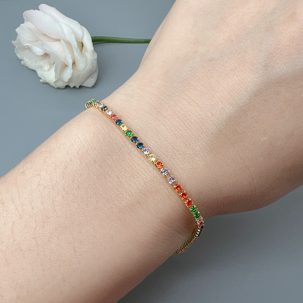 13g Weight Alloy Pendant Material Zircon Inlay Material Bracelets Classification Alloy Chain Material 1 Piece Quantity Holiday, Daily, Street Occasion Alloy Material Geometric Pattern Women's Gender Plating Design Elegant Style Elegant Geometric Zircon Alloy Wholesale Bracelets 6