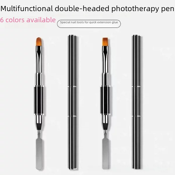 Dual-Ended Nail Art Gel Removal Pen, Round Head and Flat Head Phototherapy Pen, Metal Extension Gel Pen, Manufacturer Supply