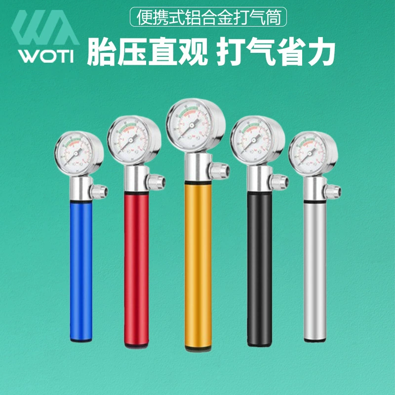 Велосипедный насос из алюминиевого сплава с манометром, для шоссейных и горных велосипедов, с американским/французским клапаном, велоаксессуар