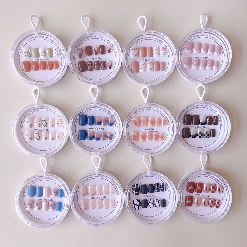 New Summer Wearable Nails, Popular Foreign Trade Mixed Press-Type Fake Nail Patches, Acrylic Box, 2 Yuan Store Wholesale