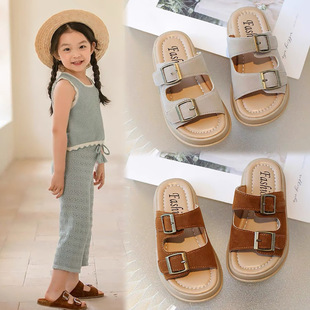 Children's Slippers 2025 New Summer Style Girls' Soft-Soled Non-Slip Boys' Sandals for Outer Wear, Foreign-Style Beach Shoes That Feel Like Stepping on Shit