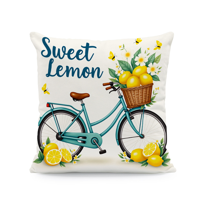 Área de agua fruta almohada cubierta camión de verano limón bicicleta sofá decoración cojín cubierta (sin núcleo de almohada)